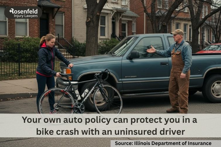 An attorney reviewing a bicycle accident claim involving an underinsured motorist.
