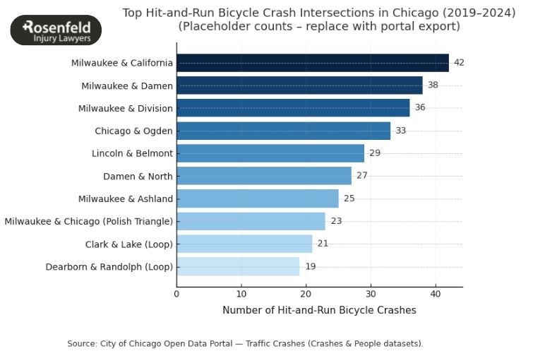 Chicago law firm helping victims of hit-and-run drivers in bicycle accidents.