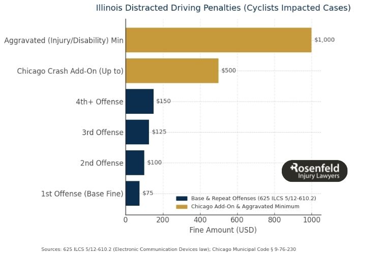 A law firm helps bicycle accident victims affected by distracted driving incidents.