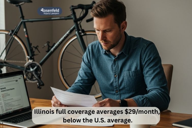 Lawyer in Illinois discussing bicycle insurance options, car insurance, and health-related medical expenses