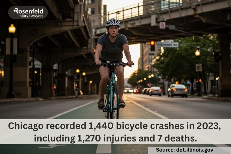 An attorney reviewing a hit-and-run bicycle accident case for an injured cyclist in Chicago.