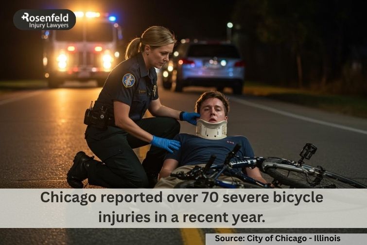 Spinal cord injuries caused by a severe bike accident.