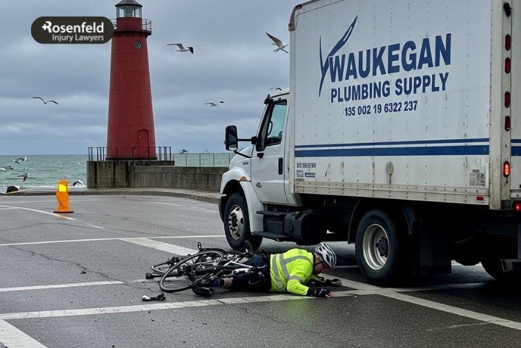 Injured cyclist consulting a Waukegan bicycle accident lawyer