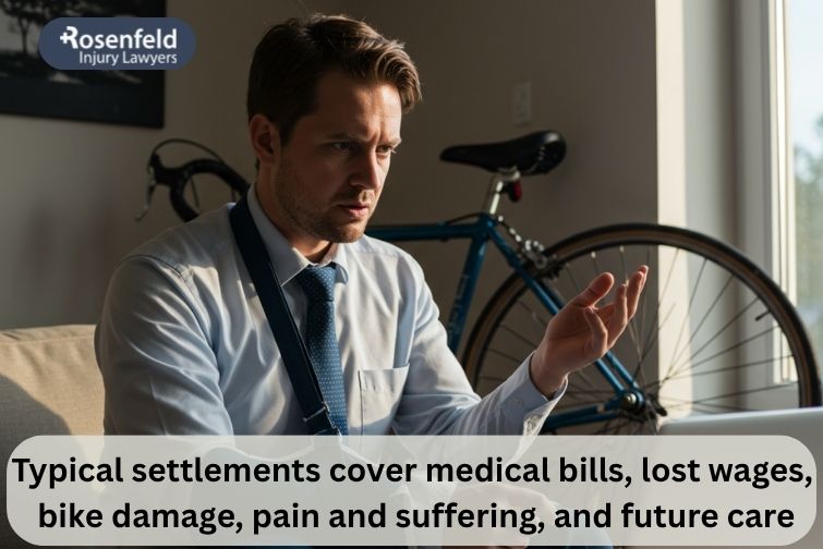 Attorney helping cyclist understand what damages are in a bicycle accident lawsuit and personal injury claim