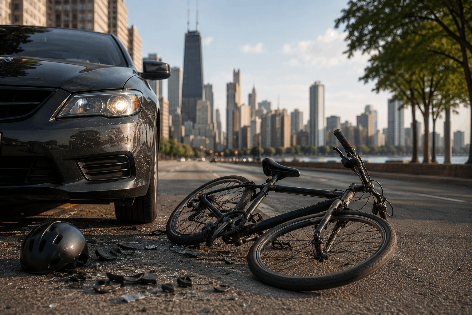 Hit by a Car on a Bike Settlement in Chicago